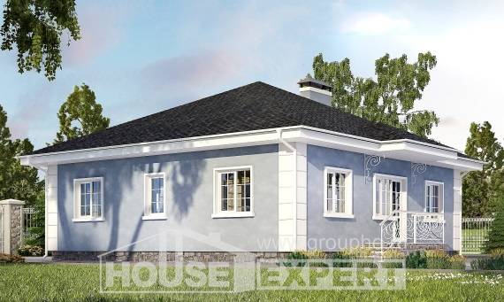 100-001-П Проект одноэтажного дома, бюджетный домик из бризолита Сердобск, House Expert