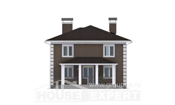 185-002-П Проект двухэтажного дома, современный коттедж из блока Кузнецк, House Expert