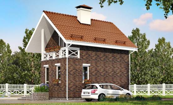 045-001-Л Проект двухэтажного дома с мансардой, скромный загородный дом из пеноблока Сердобск | Проекты домов от House Expert
