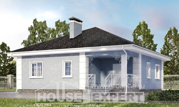 100-001-П Проект одноэтажного дома, небольшой загородный дом из пеноблока, Сердобск