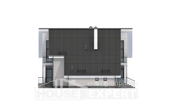 200-007-Л Проект двухэтажного дома с мансардой и гаражом, классический домик из пеноблока, Заречный