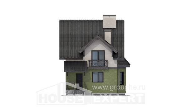 120-003-П Проект двухэтажного дома, экономичный загородный дом из бризолита, Сердобск