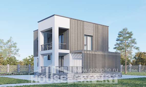 150-017-П Проект двухэтажного дома, доступный дом из газосиликатных блоков, Каменка