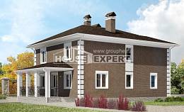 185-002-П Проект двухэтажного дома, современный коттедж из теплоблока, Заречный