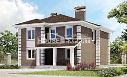 185-002-П Проект двухэтажного дома, небольшой домик из твинблока Заречный, House Expert