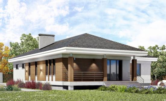 165-001-П Проект одноэтажного дома, гараж, недорогой домик из газосиликатных блоков Пенза | Проекты домов от House Expert