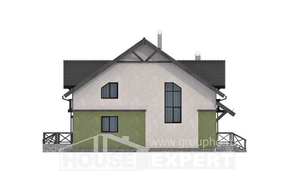 120-003-П Проект двухэтажного дома с мансардным этажом, доступный коттедж из теплоблока Сердобск, House Expert