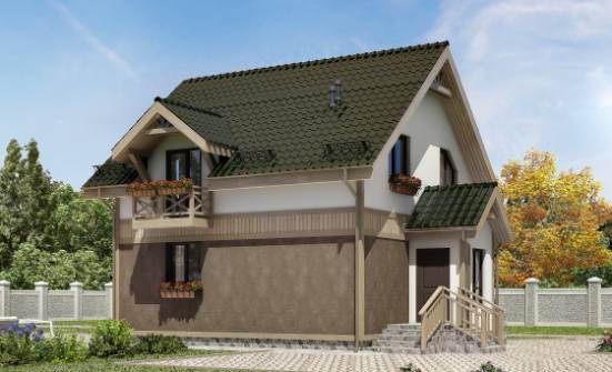 105-001-Л Проект двухэтажного дома мансардой, классический загородный дом из газобетона Заречный | Проекты домов от House Expert