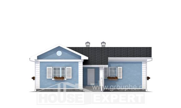 090-004-П Проект одноэтажного дома, бюджетный дом из керамзитобетонных блоков Пенза, House Expert
