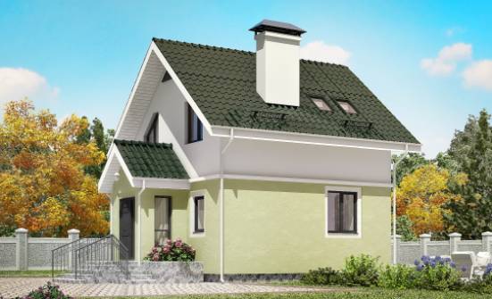 070-001-П Проект двухэтажного дома с мансардой, дешевый коттедж из теплоблока Каменка | Проекты домов от House Expert