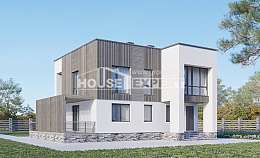 150-017-П Проект двухэтажного дома, бюджетный домик из поризованных блоков Каменка, House Expert