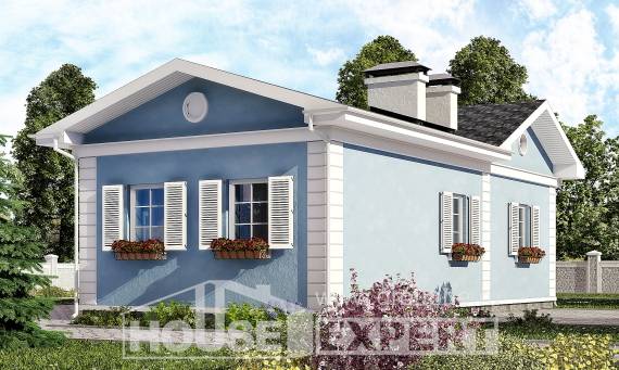 090-004-П Проект одноэтажного дома, красивый дом из теплоблока Каменка, House Expert