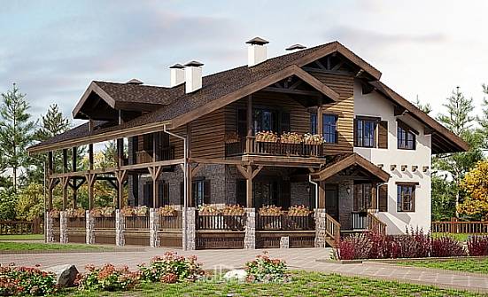 400-004-П Проект трехэтажного дома с мансардным этажом, гараж, огромный загородный дом из кирпича, Сердобск