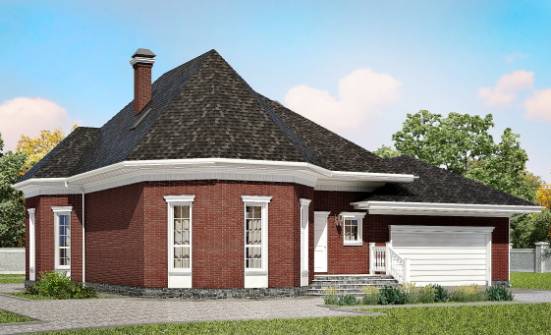 290-002-П Проект двухэтажного дома с мансардой, гараж, классический домик из пеноблока Кузнецк | Проекты домов от House Expert