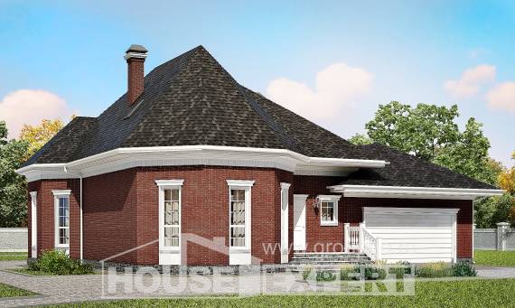 290-002-П Проект двухэтажного дома, гараж, классический коттедж из газосиликатных блоков, Заречный