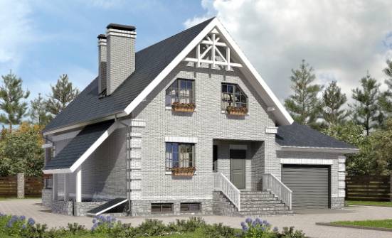 200-009-П Проект трехэтажного дома мансардой и гаражом, красивый домик из пеноблока Кузнецк | Проекты домов от House Expert
