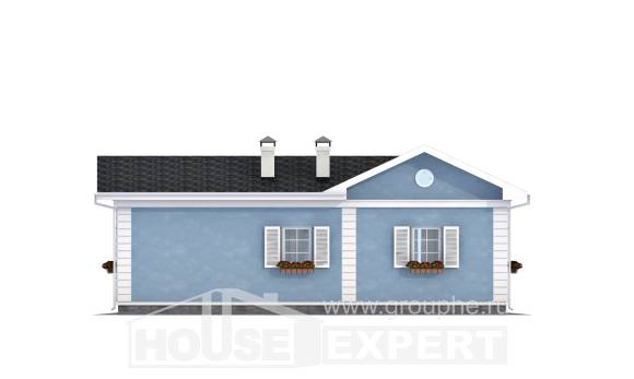 090-004-П Проект одноэтажного дома, небольшой коттедж из арболита Кузнецк, House Expert