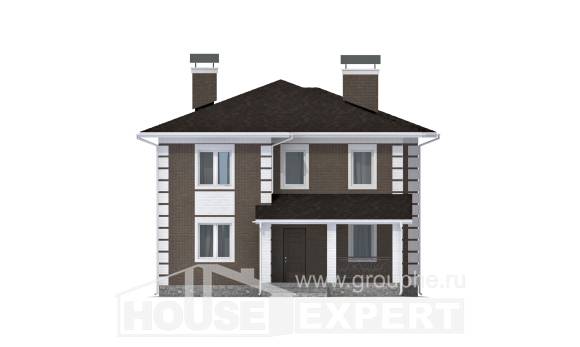 185-002-П Проект двухэтажного дома, простой загородный дом из блока Пенза, House Expert