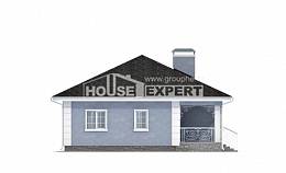 100-001-П Проект одноэтажного дома, красивый коттедж из газобетона Каменка, House Expert