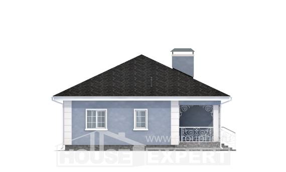 100-001-П Проект одноэтажного дома, красивый коттедж из газобетона Каменка, House Expert