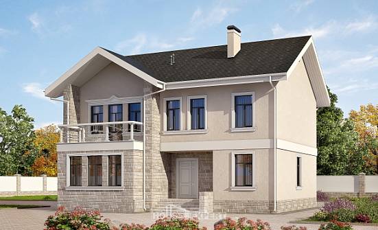 170-008-Л Проект двухэтажного дома, бюджетный загородный дом из твинблока Кузнецк | Проекты домов от House Expert