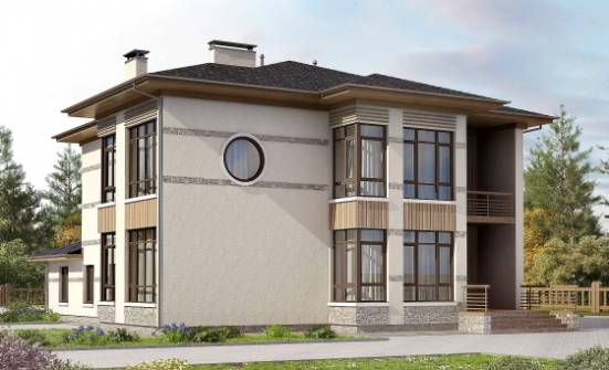 345-001-П Проект двухэтажного дома, красивый коттедж из твинблока Каменка | Проекты домов от House Expert