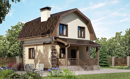 070-004-П Проект двухэтажного дома с мансардным этажом, маленький загородный дом из газобетона Кузнецк | Проекты домов от House Expert