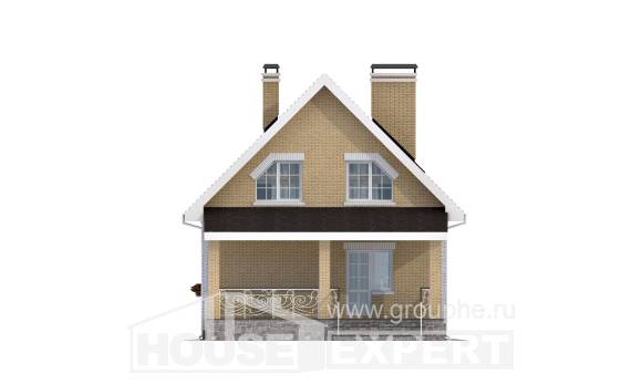 130-004-П Проект двухэтажного дома мансардный этаж, уютный дом из газосиликатных блоков Заречный, House Expert