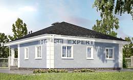 100-001-П Проект одноэтажного дома, современный домик из теплоблока Кузнецк, House Expert