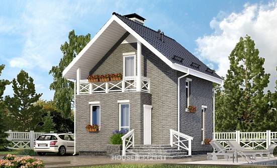 045-001-П Проект двухэтажного дома мансардой, простой коттедж из пеноблока Заречный | Проекты домов от House Expert