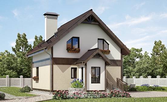105-001-П Проект двухэтажного дома мансардой, небольшой домик из поризованных блоков Сердобск | Проекты домов от House Expert