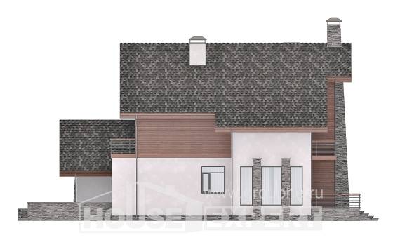 270-003-Л Проект двухэтажного дома с мансардным этажом, гараж, красивый домик из газосиликатных блоков Заречный, House Expert