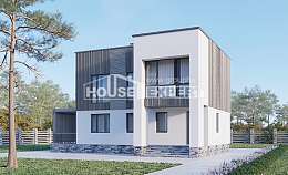 150-017-П Проект двухэтажного дома, компактный коттедж из поризованных блоков, Заречный