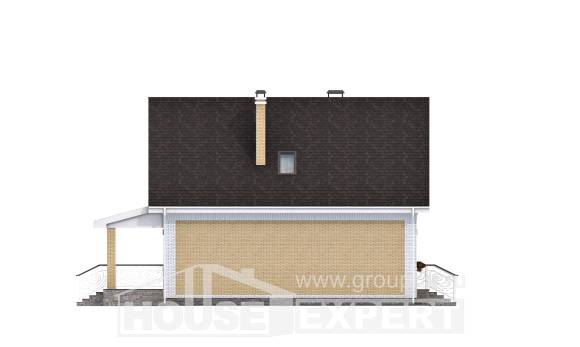 130-004-П Проект двухэтажного дома с мансардным этажом, доступный дом из блока, Заречный