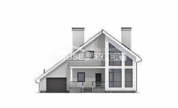 200-007-Л Проект двухэтажного дома с мансардным этажом, гараж, простой загородный дом из теплоблока Пенза, House Expert