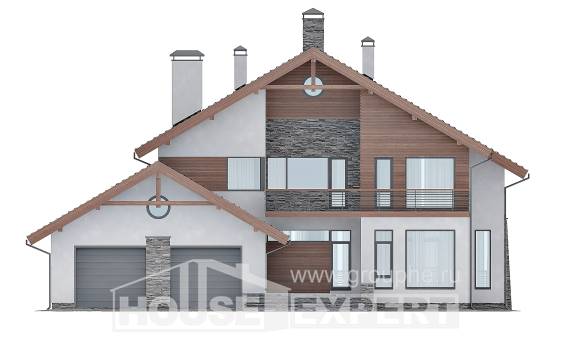 270-003-Л Проект двухэтажного дома с мансардным этажом и гаражом, просторный дом из теплоблока Каменка, House Expert