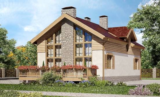 165-002-П Проект двухэтажного дома с мансардой, гараж, красивый дом из арболита Сердобск | Проекты домов от House Expert